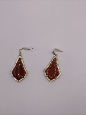 Gold-Trim Brown Drop Earrings - Women's Jewelry
